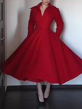 ALKIMIA STUDIO — Collared A-Line Wool-Blend Coat Dress
